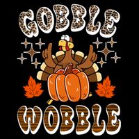 Gooble Wobble Turkey Thanksgiving Holiday Cheetah Flexfit Unipanel Trucker Cap