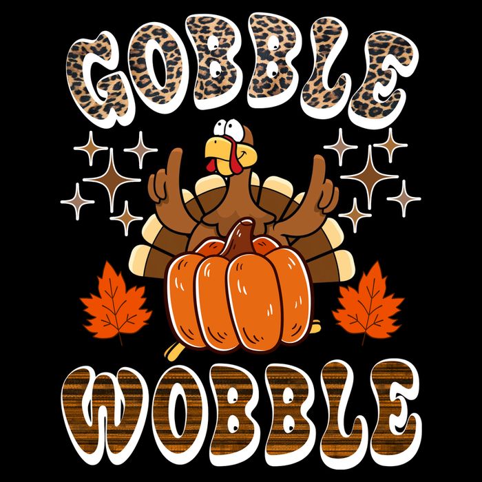 Gooble Wobble Turkey Thanksgiving Holiday Cheetah Flexfit Unipanel Trucker Cap