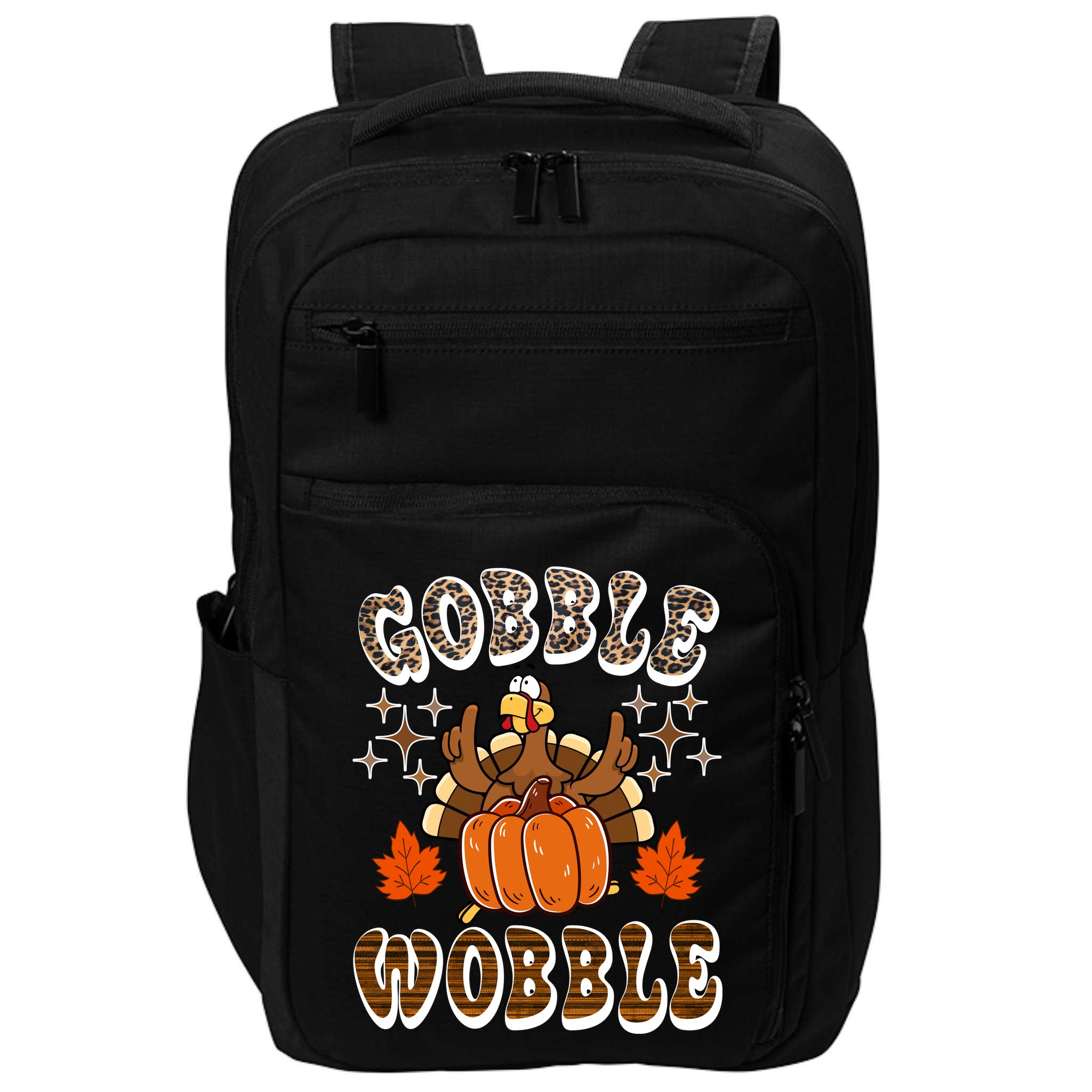 Gooble Wobble Turkey Thanksgiving Holiday Cheetah Impact Tech Backpack