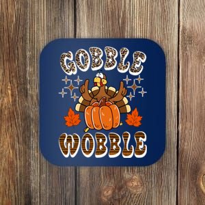 Gooble Wobble Turkey Thanksgiving Holiday Cheetah Coaster