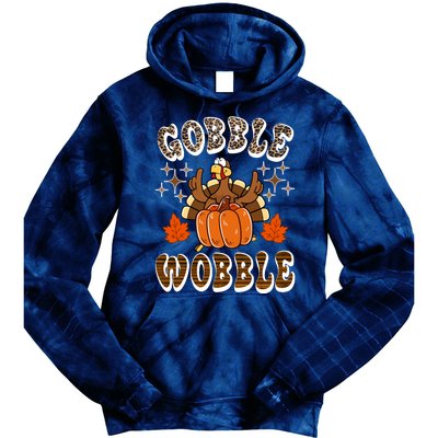 Gooble Wobble Turkey Thanksgiving Holiday Cheetah Tie Dye Hoodie