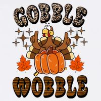 Gooble Wobble Turkey Thanksgiving Holiday Cheetah Garment-Dyed Sweatshirt