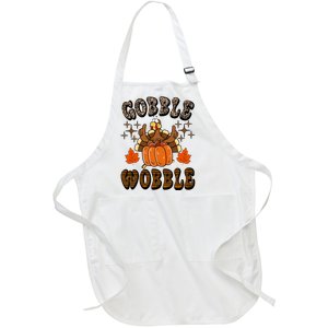 Gooble Wobble Turkey Thanksgiving Holiday Cheetah Full-Length Apron With Pockets