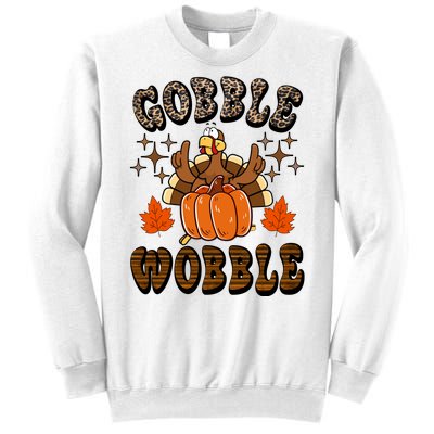 Gooble Wobble Turkey Thanksgiving Holiday Cheetah Sweatshirt