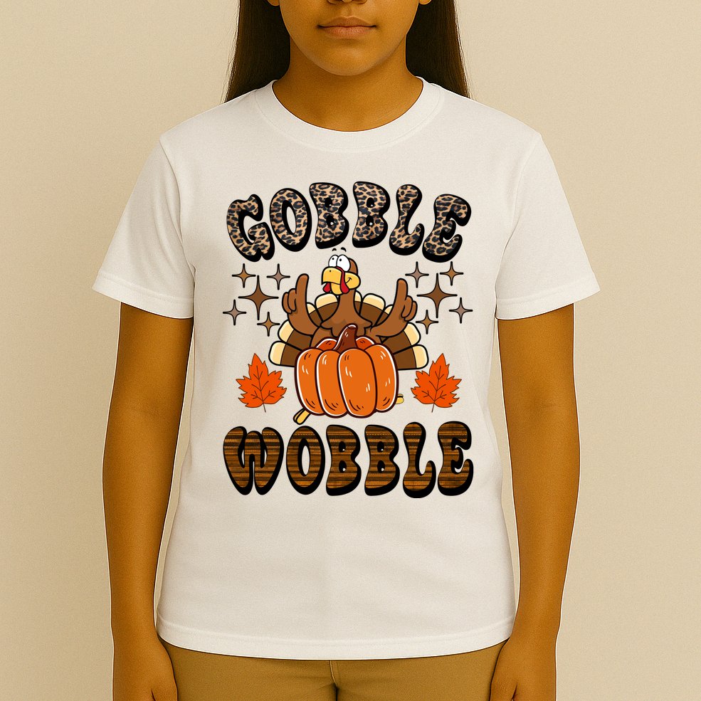 Gooble Wobble Turkey Thanksgiving Holiday Cheetah T-Shirt
