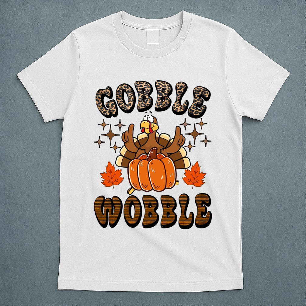Gooble Wobble Turkey Thanksgiving Holiday Cheetah T-Shirt