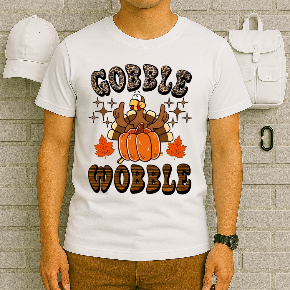 Gooble Wobble Turkey Thanksgiving Holiday Cheetah T-Shirt