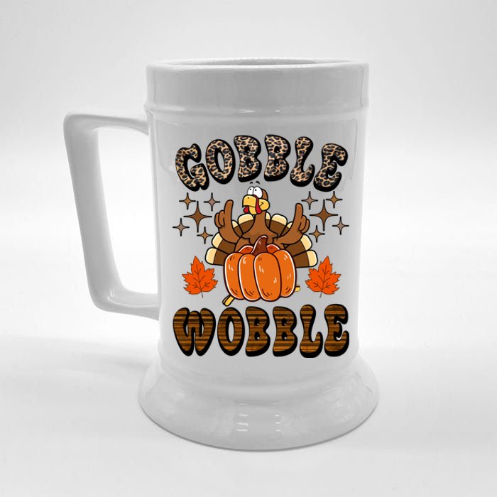 Gooble Wobble Turkey Thanksgiving Holiday Cheetah Beer Stein