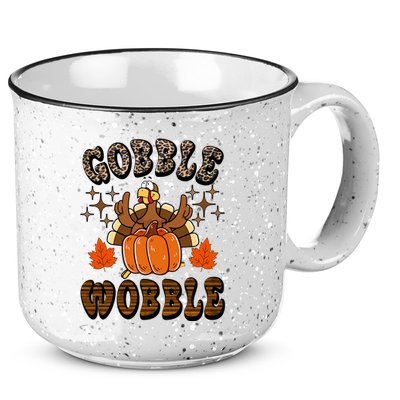 Gooble Wobble Turkey Thanksgiving Holiday Cheetah 15oz Campfire Ceramic Mug