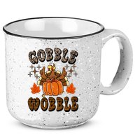 Gooble Wobble Turkey Thanksgiving Holiday Cheetah 15oz Campfire Ceramic Mug