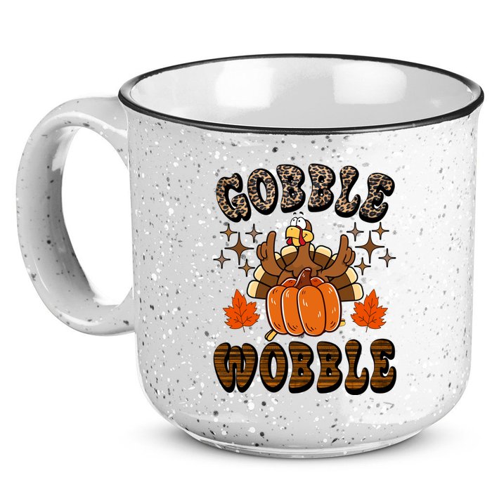 Gooble Wobble Turkey Thanksgiving Holiday Cheetah 15oz Campfire Ceramic Mug