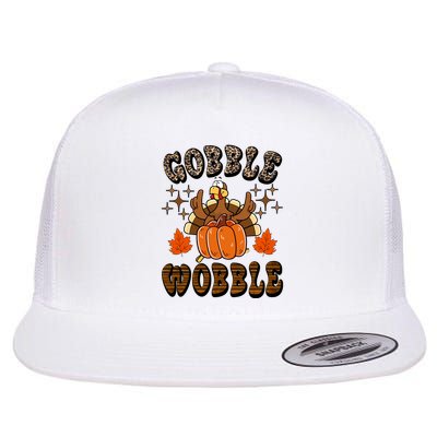 Gooble Wobble Turkey Thanksgiving Holiday Cheetah Flatbill Hat