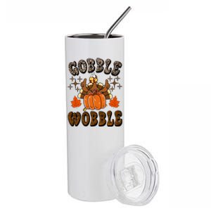 Gooble Wobble Turkey Thanksgiving Holiday Cheetah Stainless Steel Tumbler