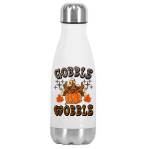 Gooble Wobble Turkey Thanksgiving Holiday Cheetah Stainless Steel Insulated Water Bottle