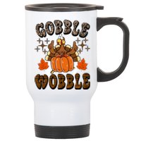 Gooble Wobble Turkey Thanksgiving Holiday Cheetah Stainless Steel Travel Mug