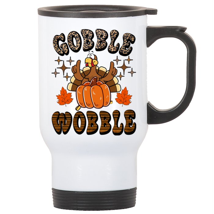 Gooble Wobble Turkey Thanksgiving Holiday Cheetah Stainless Steel Travel Mug