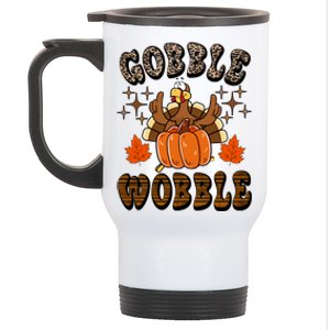 Gooble Wobble Turkey Thanksgiving Holiday Cheetah Stainless Steel Travel Mug