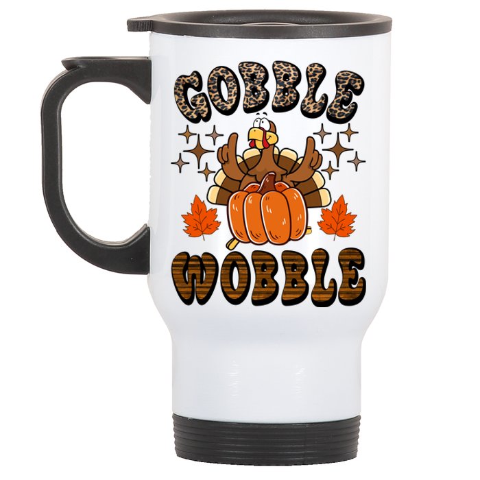 Gooble Wobble Turkey Thanksgiving Holiday Cheetah Stainless Steel Travel Mug