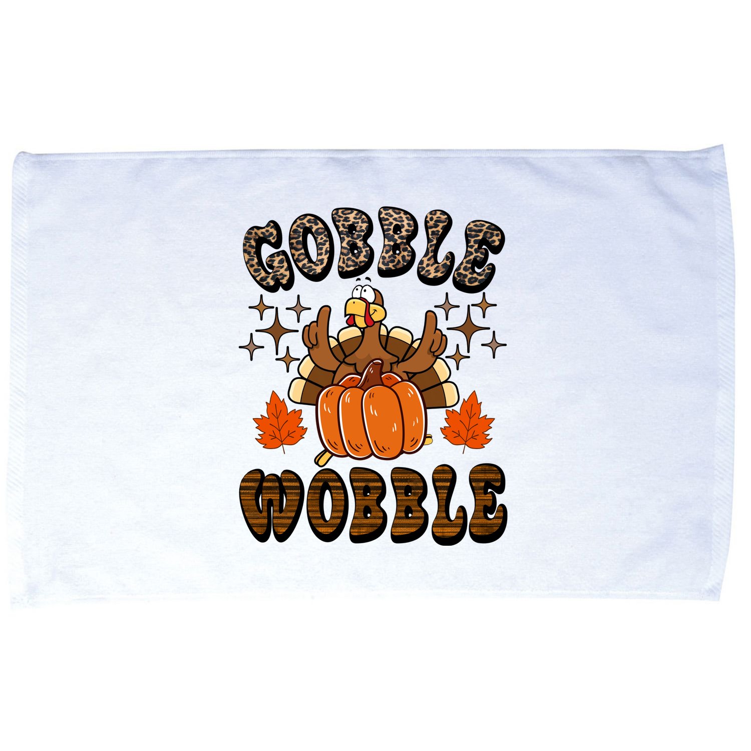 Gooble Wobble Turkey Thanksgiving Holiday Cheetah Microfiber Hand Towel