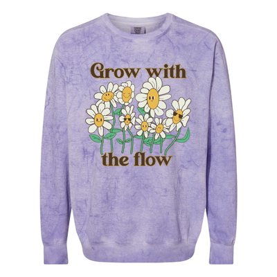 Grow With The Flow Flowers Colorblast Crewneck Sweatshirt