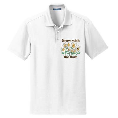 Grow With The Flow Flowers Dry Zone Grid Polo