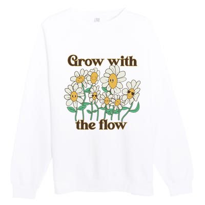 Grow With The Flow Flowers Premium Crewneck Sweatshirt