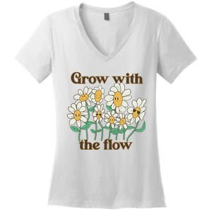 Grow With The Flow Flowers Women's V-Neck T-Shirt