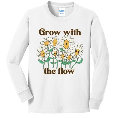 Grow With The Flow Flowers Kids Long Sleeve Shirt