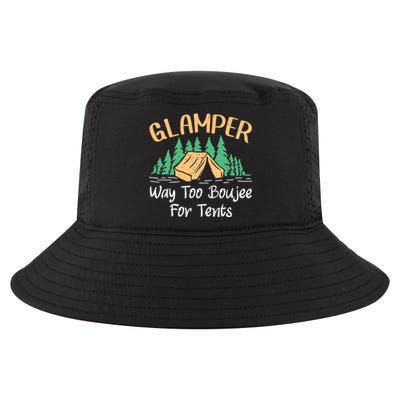 Glamper Way Too Boujee For Tents Funny Glamping Great Gift Cool Comfort Performance Bucket Hat