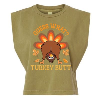 Guess What Turkey Butt Funny Thanksgiving Garment-Dyed Women's Muscle Tee