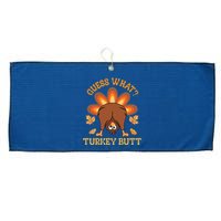 Guess What Turkey Butt Funny Thanksgiving Large Microfiber Waffle Golf Towel