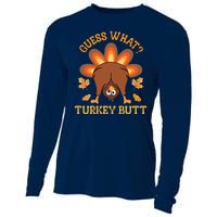 Guess What Turkey Butt Funny Thanksgiving Cooling Performance Long Sleeve Crew