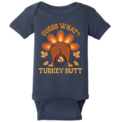 Guess What Turkey Butt Funny Thanksgiving Baby Bodysuit