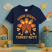 Guess What Turkey Butt Funny Thanksgiving Toddler T-Shirt