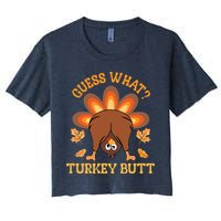 Guess What Turkey Butt Funny Thanksgiving Crop Top
