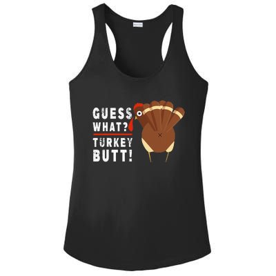 Guess What Turkey Pilgrim Funny Thanksgiving Ladies PosiCharge Competitor Racerback Tank