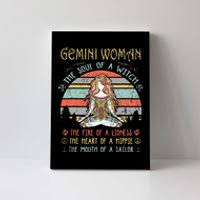 Gemini Woman The Soul Of A Witch Vintage Birthday Canvas