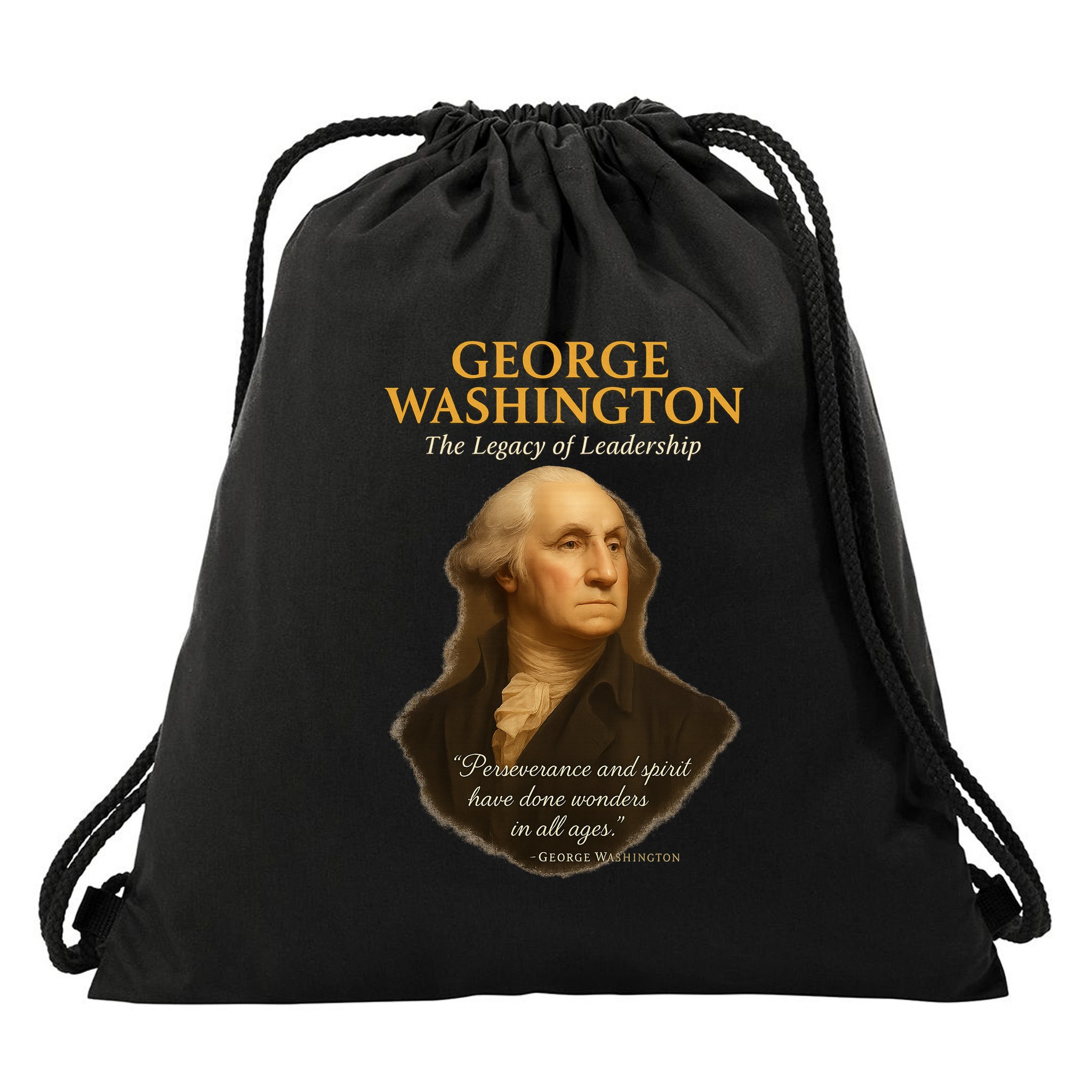 GEORGE WASHINGTON The Legacy Of Leadership Drawstring Bag