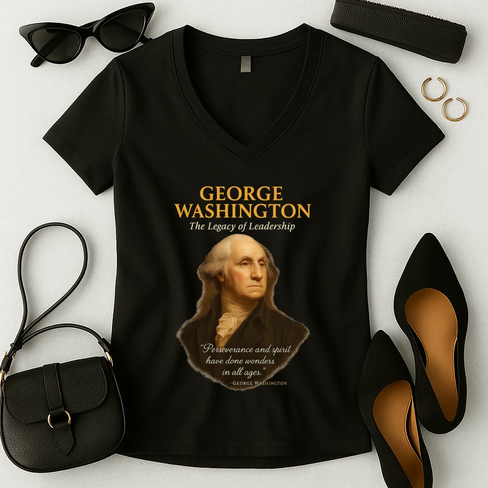 GEORGE WASHINGTON The Legacy Of Leadership Women's V-Neck T-Shirt