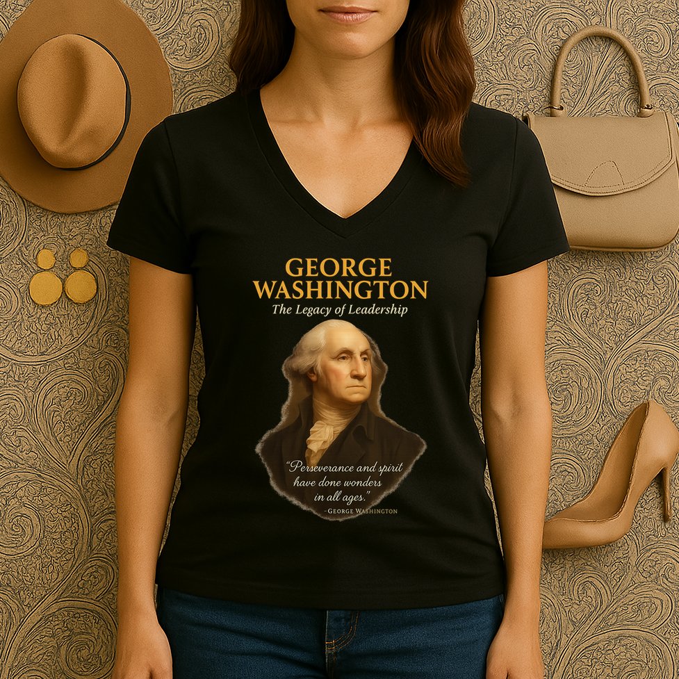 GEORGE WASHINGTON The Legacy Of Leadership Women's V-Neck T-Shirt