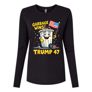 Garbage Wins Trump 47 Team Garbage For Trump 2024 Elections Womens Cotton Relaxed Long Sleeve T-Shirt