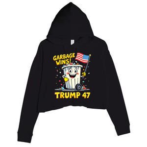 Garbage Wins Trump 47 Team Garbage For Trump 2024 Elections Crop Fleece Hoodie