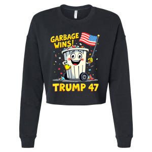 Garbage Wins Trump 47 Team Garbage For Trump 2024 Elections Cropped Pullover Crew