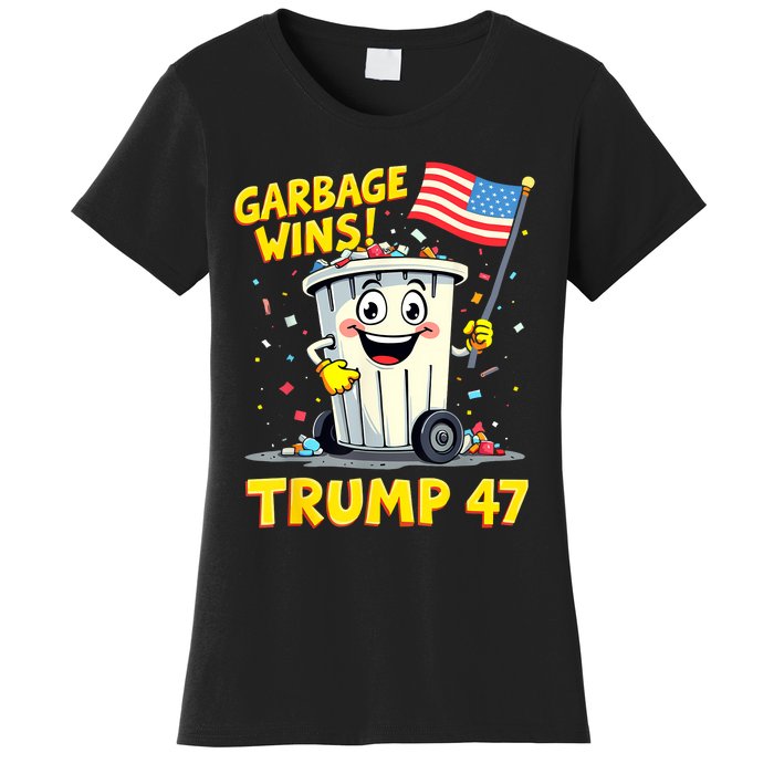 Garbage Wins Trump 47 Team Garbage For Trump 2024 Elections Women's T-Shirt