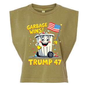 Garbage Wins Trump 47 Team Garbage For Trump 2024 Elections Garment-Dyed Women's Muscle Tee