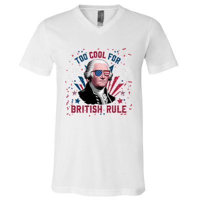 George Washington Too Cool For British Rule V-Neck T-Shirt