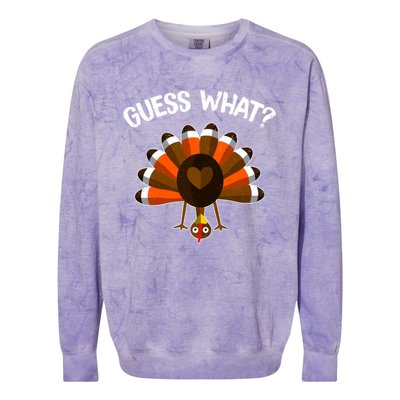 Guess What Turkey Butt Funny Thanksgiving Joke Gift Colorblast Crewneck Sweatshirt