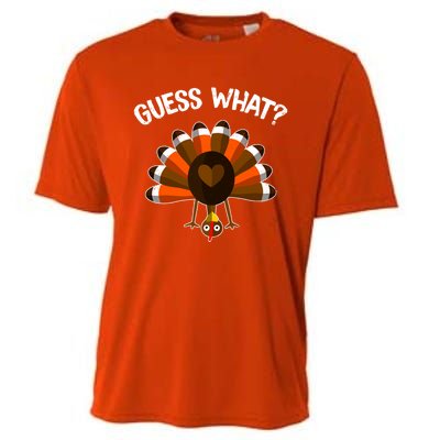 Guess What Turkey Butt Funny Thanksgiving Joke Gift Cooling Performance Crew T-Shirt