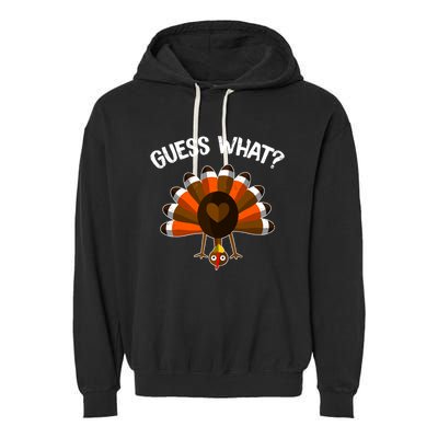 Guess What Turkey Butt Funny Thanksgiving Joke Gift Garment-Dyed Fleece Hoodie