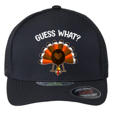 Guess What Turkey Butt Funny Thanksgiving Joke Gift Flexfit Unipanel Trucker Cap